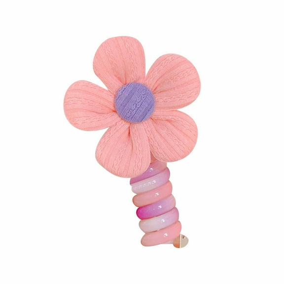 Foqnuq Flower Hair Ring, Cute Rubber Hair Tie, Telephone Wire Hair Band, Elastic Head Rope, Stylish Hair Accessories for Everyday Use