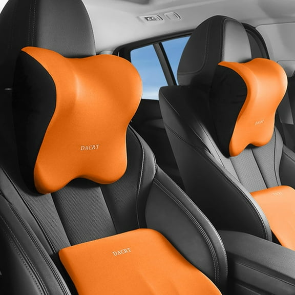 Foqnuq Foam Car Neck Pillow, Memory Foam Headrest Cushion, Breathable Lumbar Support, Travel Comfortable Seat Pillow for Stress Relief in Cars, Planes, and Trains