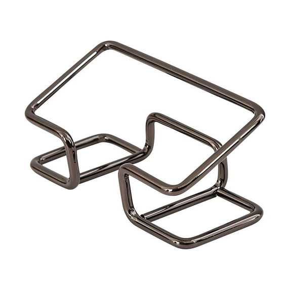 Foqnuq Golden Metal Business Card Holder Rack | Office Desk Organizer & Display Stand | Multi-functional Storage for Cards, Keys, and Small Items