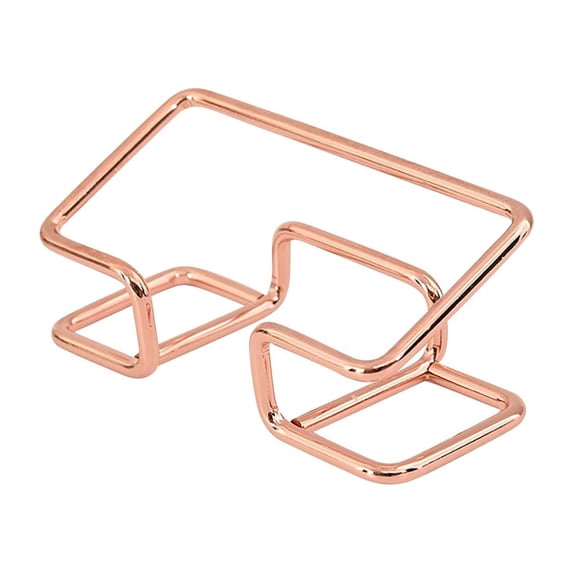 Foqnuq Golden Metal Business Card Holder Rack | Office Desk Organizer & Display Stand | Multi-functional Storage for Cards, Keys, and Small Items