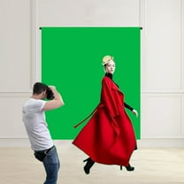 Foqnuq Green Screen Backdrop - Live Shooting Keying Curtain, Solid Color Background for Photography, Reusable Fabric, Easy to Install, Perfect for Portraits and Product Shoots