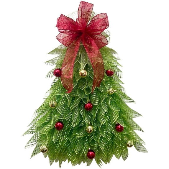 Foqnuq Handmade Christmas Tree Wreath for Front Door Decor | Holiday Wreath | Festive Wall Hanging | Durable & Beautiful Christmas Decoration