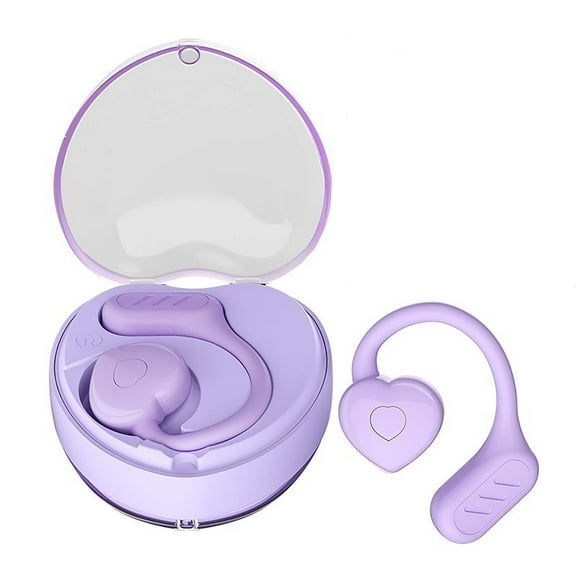 Foqnuq Heart-Shaped Bluetooth Headphones Stylish Design Superior Sound Comfortable Fit Wireless Audio for Music and Calls