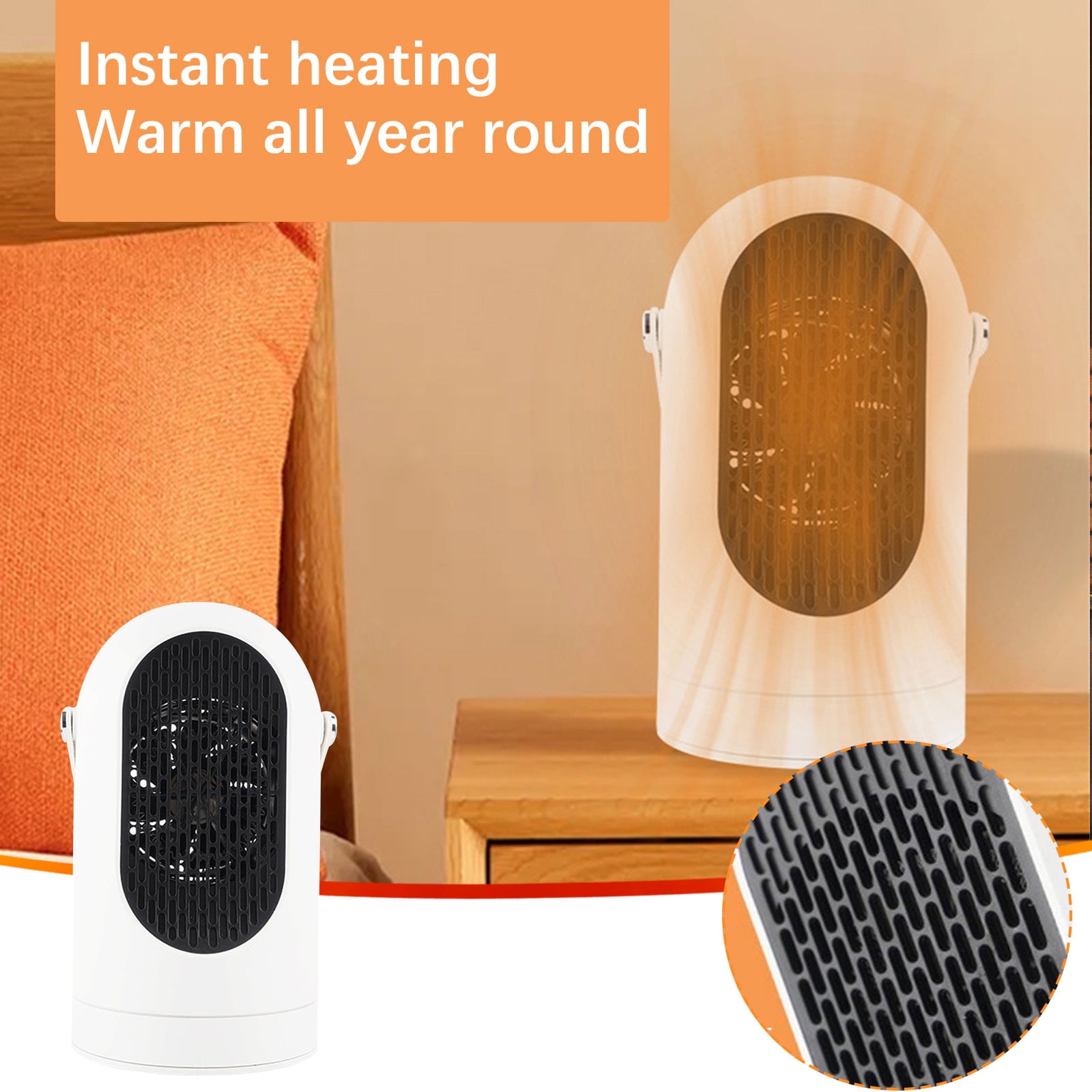 Foqnuq High Power Ceramic Desktop Heater Intelligent Electric Warmth