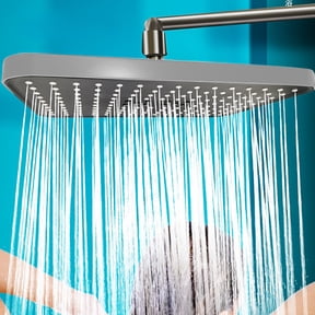Foqnuq High Pressure Overhead Shower Head | Adjustable Top Spray Shower with Oversized Panel | Strong Water Output & Easy Installation for Ultimate Shower Experience