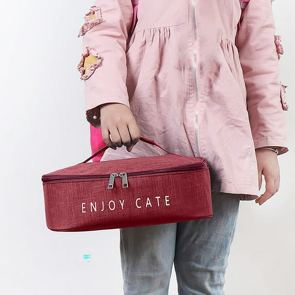 Foqnuq Insulated Lunch Bag, Thermal Bento Bag, Portable Meal Carrier with Handle, Oxford Cloth, Elegant Design for Work, Office, Picnic, and Travel