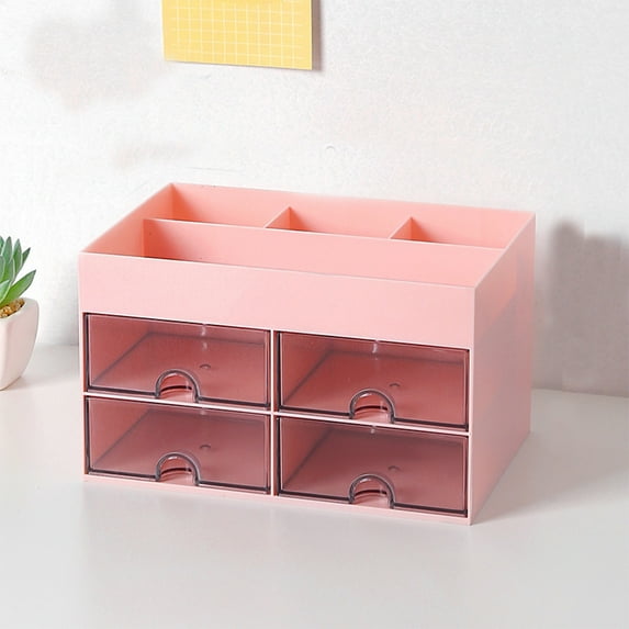 Foqnuq Large Capacity Makeup Organizer with Drawers – Cosmetic Storage, Vanity Desk Organizer for Lipsticks, Jewelry, Nail Care – Ideal for Bedroom & Bathroom Countertops