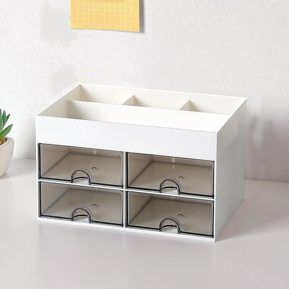 Foqnuq Large Capacity Makeup Organizer with Drawers – Cosmetic Storage, Vanity Desk Organizer for Lipsticks, Jewelry, Nail Care – Ideal for Bedroom & Bathroom Countertops