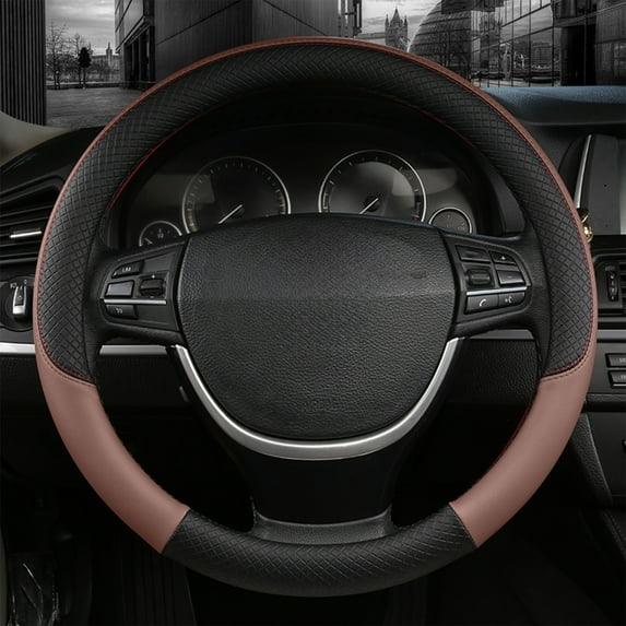 Foqnuq Leather Steering Wheel Cover | Breathable Summer Handle Cover | Universal Fit for All Models | Anti-Slip Design | Comfortable Grip