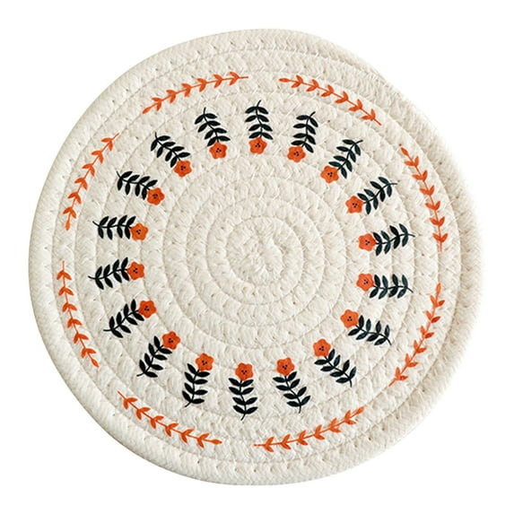 Foqnuq Linen Woven Thermal Insulation Table Mat - Dining Table Protector, Heat-Resistant Pad, Decorative Table Accessory for Meals & Hot Items