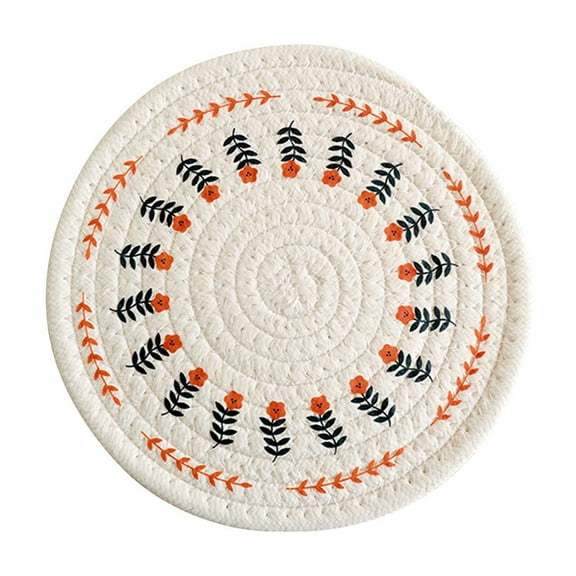 Foqnuq Linen Woven Thermal Insulation Table Mat - Dining Table Protector, Heat-Resistant Pad, Decorative Table Accessory for Meals & Hot Items