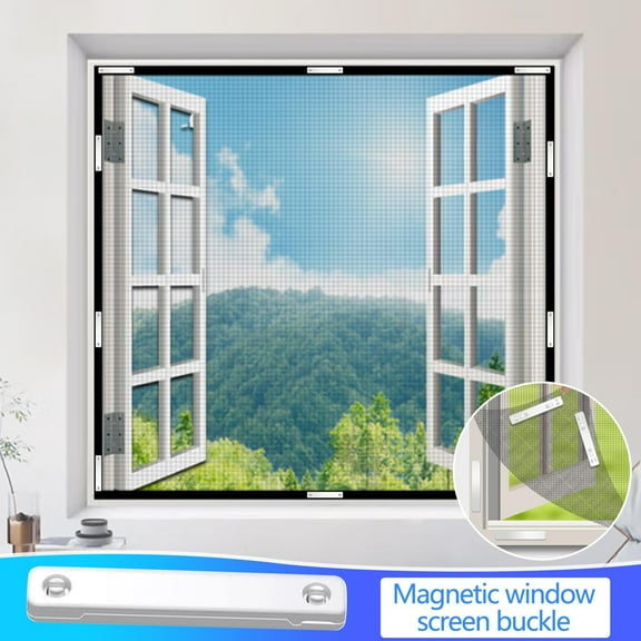 Foqnuq Magnetic Fly Screen Clips Pack of 12 Self-Adhesive Window Clips No Drilling for Mosquito Insect Screens Home Office Use