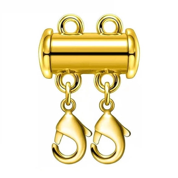 Foqnuq Magnetic Slide Lock Clasp Necklace Connector Multi-Strand Slide Tube Clasps Jewelry Making Easy to Use for Layering Necklaces and Bracelets