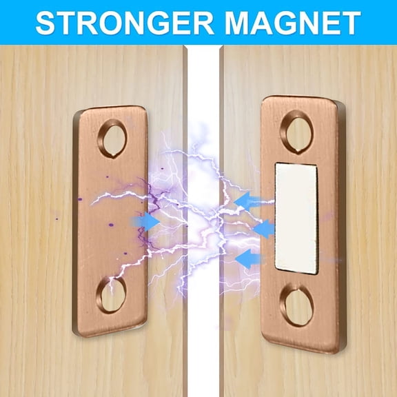 Foqnuq Magnetic Sliding Door Wardrobe Door Magnetic Strip Patch Absorber, 4mm Thick, No-Drill Adhesive & Screws, for Cabinets, Closets, RVs