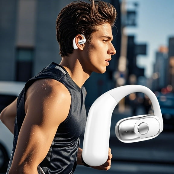 Foqnuq Monaural Bluetooth Headset - Comfortable Ear-Hanging Design, Long Battery Life, Stable Bluetooth Connection for Calls and Music