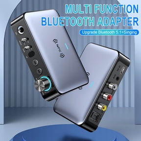 Foqnuq Optical Fiber Bluetooth 5.1 Audio Adapter with LED Display, 1200mAh Battery, Supports MP3/WAV for Home, TV, Speakers, Mixing