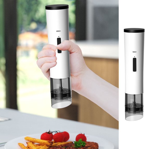 Foqnuq Pepper Grinder Multifunctional Electric Spice Grinder Adjustable Coarseness USB Rechargeable for Home Outdoor Cooking