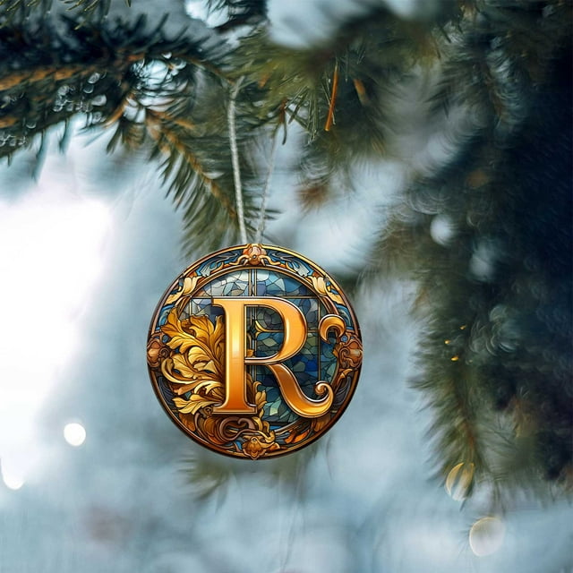 Foqnuq Personalized Initial Ornaments Custom Name Decorations for