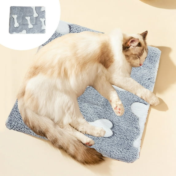 Foqnuq Pet Bed, Memory Foam Dog Mattress, Nonskid Pet Mat, Comfortable Self-Heating Dog Bed, Washable Plush Pet Cushion for Anxiety Relief, Gray