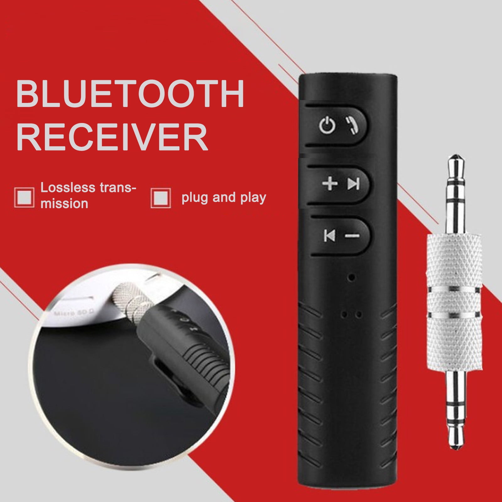 Foqnuq Portable 3.5mm Bluetooth Audio Transmitter & Receiver for TV/PC Wireless Handsfree
