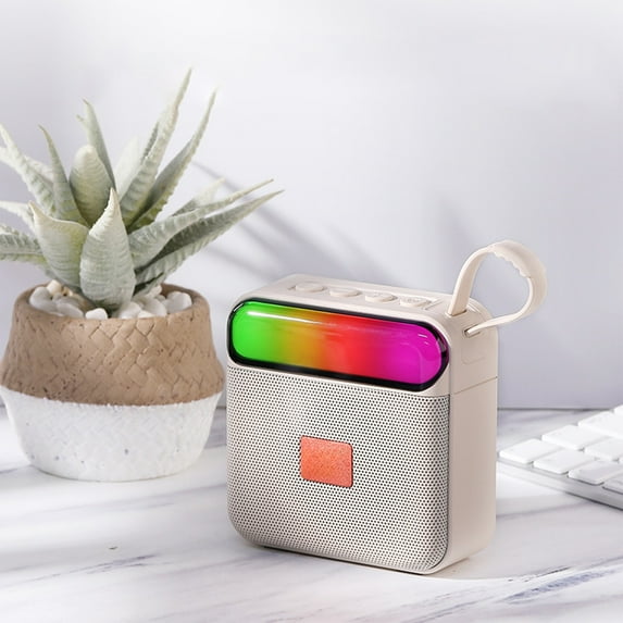 Foqnuq RGB Bluetooth Speaker High Battery Low Latency 5.3 Waterproof Portable Sound System for Home Party Travel Music