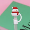 thumbnail image 1 of Foqnuq Silica Gel Christmas Straw Cap Cover - Cute & Splashing Proof Reusable Drinking Accessory for Outdoor Activities, 1pc, 1 of 4