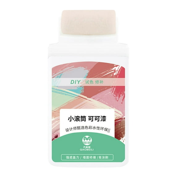 Foqnuq Small Roller Brush Paint 100ml Eco-Friendly Latex Wall Coating Quick Dry Graffiti Repair Indoor Use Variety of Colors