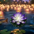 thumbnail image 1 of Foqnuq Solar LED Lotus Pool Lamp - Floating Water Sensing Light for Pond, Garden, Diwali Festival Decoration - 13cm Multicolor, 1 of 6
