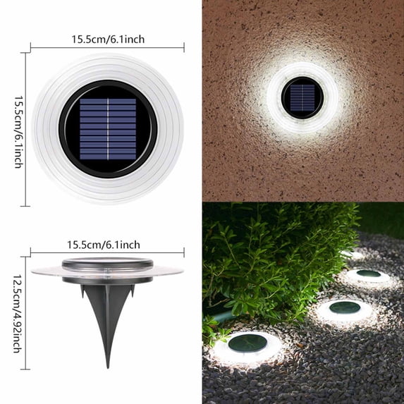 Foqnuq Solar Outdoor Buried Lights LED Garden Path Lights Waterproof Landscape Lighting for Courtyards, Terraces, and Walkways