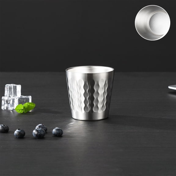 Foqnuq Stainless Steel Double Layer Mug - Insulated Coffee & Beer Cup, Flaming Design, Outdoor Use, Easy Clean, Portable