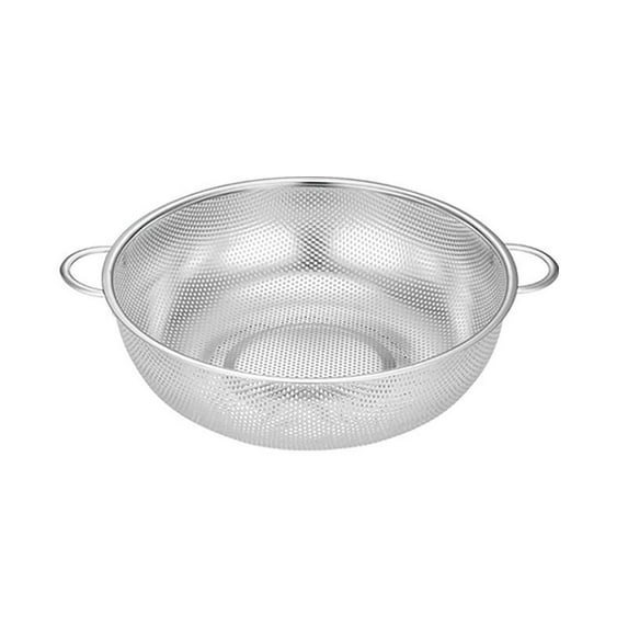 Foqnuq Stainless Steel Draining Basket Vegetable Washing Sieve Durable Kitchen Tool for Quick Water Drainage and Storage