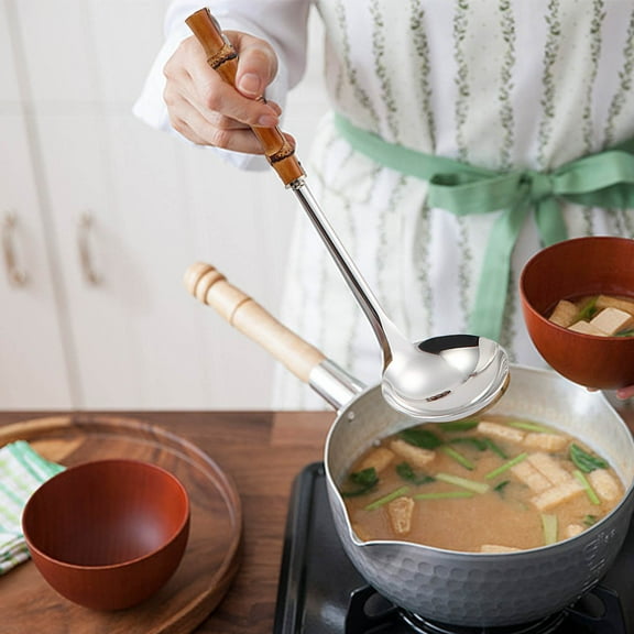 Foqnuq Stainless Steel Slotted Spoon with Ergonomic Handle, Durable Kitchen Utensil for Serving Soups, Stews, and Sauces, Easy to Clean