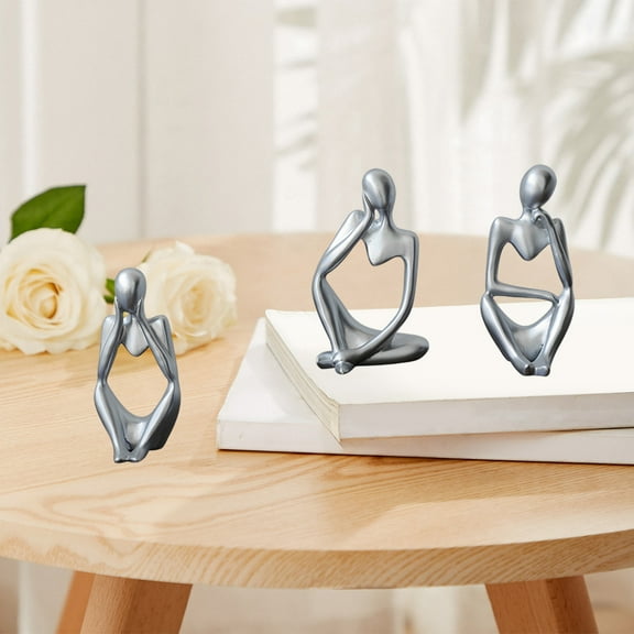 Foqnuq Thinking Figurine Set Home Decor Resin Ornament for Living Room Coffee Table Entryway Accent Piece