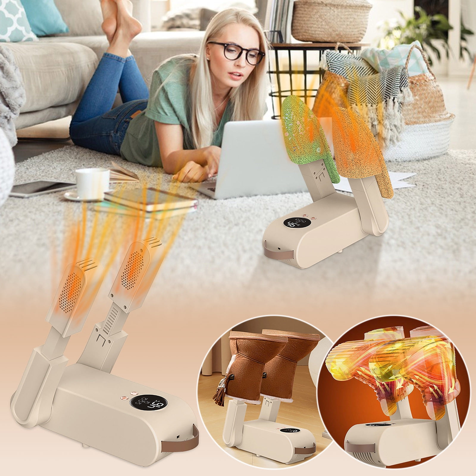 Foqnuq Timing Quick Drying Shoe Dryer Portable Foldable, Constant