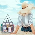 thumbnail image 1 of Foqnuq Transparent Handbag, Clear Tote Bag, Portable Fashionable Women's Shoulder Bag, PVC Storage Organizer, Multi-Pocket Travel Bag for Home & Beach, 1 of 9