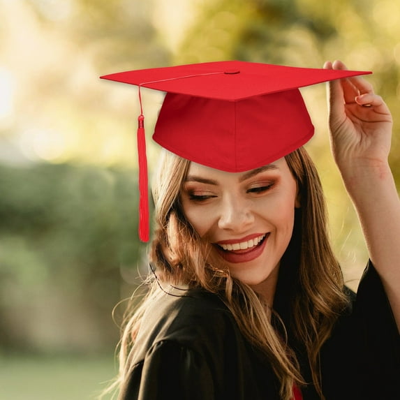 Foqnuq Unisex Graduation Cap with Tassel, Adjustable Polyester Hat, Suitable for High School and College Ceremonies, Available in Multiple Colors
