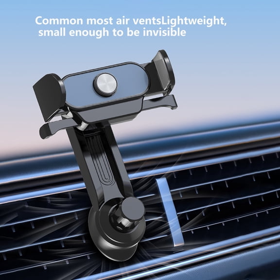 Foqnuq Universal Car Phone Mount, Automatic Clamping Mobile Holder, Vent Phone Bracket for Navigation, 360-Degree Rotatable, Compatible with Thicker Cases