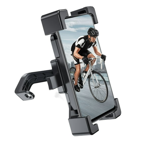 Foqnuq Universal Motorcycle and Bicycle Phone Mount, Adjustable Handlebar Phone Holder, 360° Rotating Mobile Phone Bracket for Navigation and Hands-Free Use