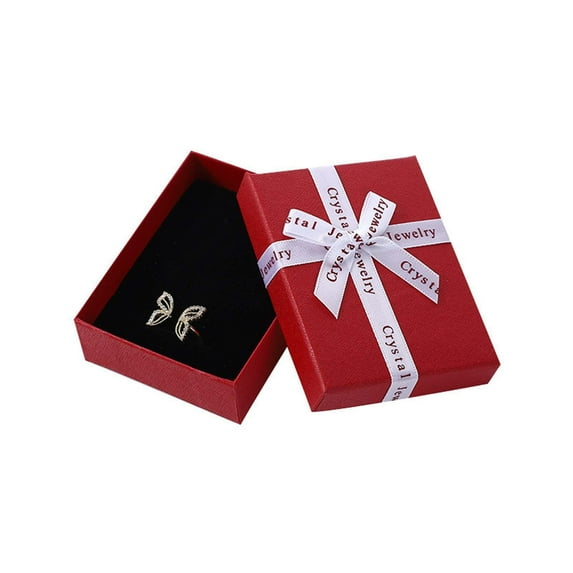 Foqnuq Vintage Exquisite Jewelry Box | Elegant Jewelry Storage Organizer | Necklace, Bracelet & Ring Holder | Stylish Gift Box with Bow | 9x7x2.8cm