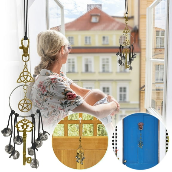 Foqnuq Vintage Wind Chimes with Keys for Home Protection and Decor - Decorative Doorbell Chime for Positive Energy and Aesthetic Appeal