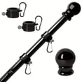 thumbnail image 1 of Foqnuq Wall Mount Flagpole Kit, 5ft 4-Section Stainless Steel Flag Pole with 360° Rotating Ring, Adjustable Lock, Ball Head for Home & Outdoor, 1 of 6