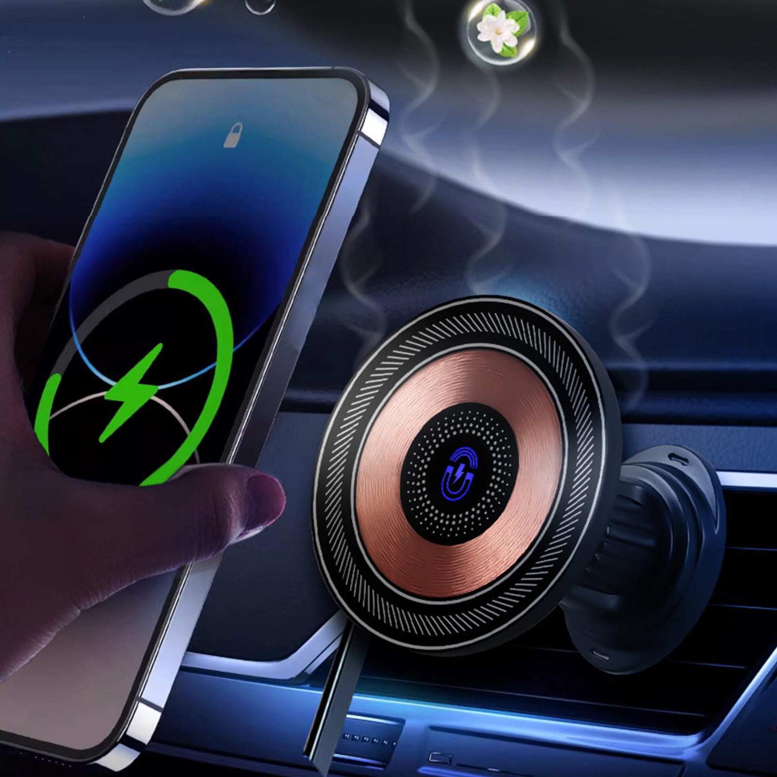 Foqnuq Wireless Car Charger Mount with Suction, 15W Fast