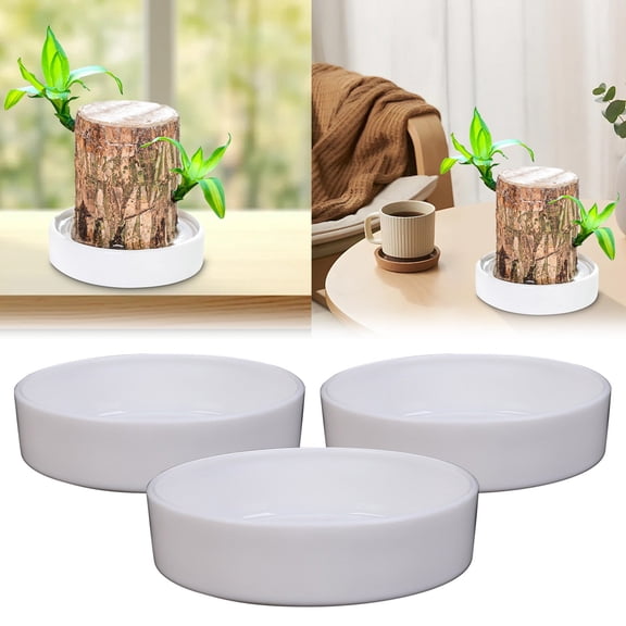 Foqnuq Wood Pallet Imitation Ceramic Plastic Tray, Decorative Serving Tray, Multifunctional Storage Platter, Lightweight Display Tray, Ideal for Home Gatherings and Parties, 3pcs