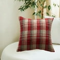 thumbnail image 1 of Foqnuq Woolen Plaid Pillow Cover Christmas Decorative Cushion 50x50cm Red Green Soft Breathable Polyester for Home Living Room Decor, 1 of 6