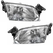 For 00-02 Mazda 626 Headlight Headlamp Halogen Head Light Lamp w/Bulb SET PAIR