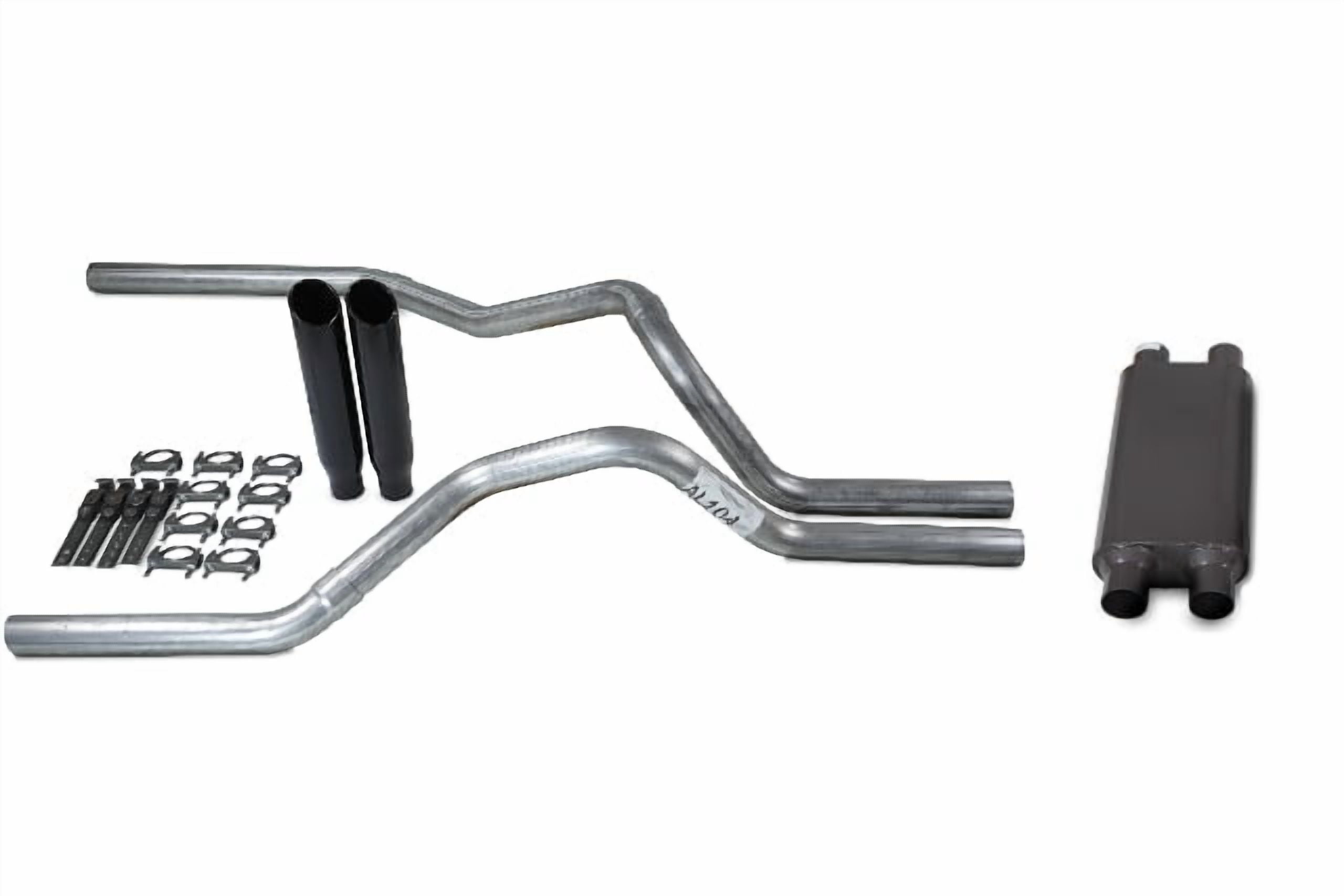 For 00-06 Chevy GMC 2500 2.5" Dual Truck Exhaust Dual inlet 2 Chamber ...