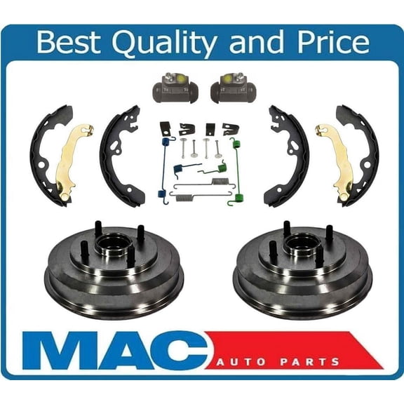 For 00-08 Focus Rear Drum Wheel Bearing Brake Shoe Springs & Wheel Cylinders Kit