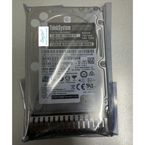 For 00YK014 600G 2.5 10K 12GB server HDD SR550 SR630 SR850 600GB