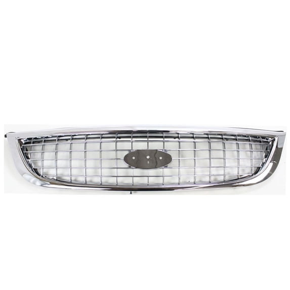 For 01 02 03 Windstar Van Front Grille Grill Assembly Chrome Shell Black Insert