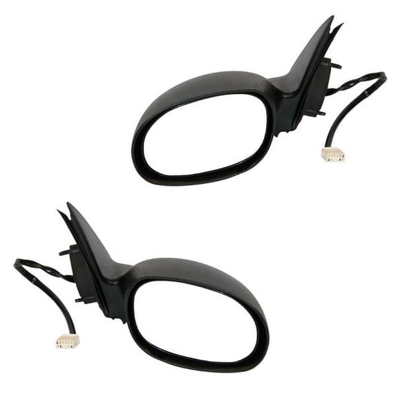 For 01-03 PT Cruiser Rear View Mirror Power Non-Heat Black Non-Folding SET PAIR